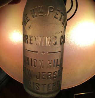 1800s Union Hill NJ William Peter Brewing Co Embossed Beer Bottle Advertising 4