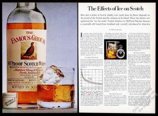 1974 Famous Grouse Scotch Whisky Bottle Photo Effects Of Ice Vintage Print Ad