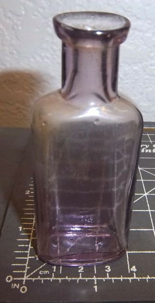 Vintage Purple Tinted Glass Bottle,  3.  5 X 1.  25 Inches Color