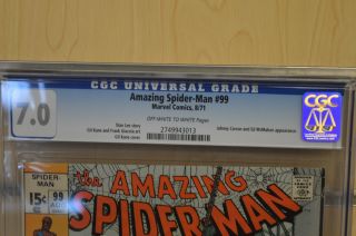 Marvel The Spiderman 99 AUG CGC 7.  0 LOOK 2