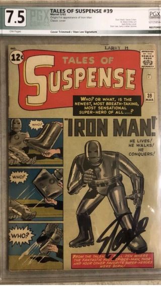 Tales Of Suspense 39 Pgx 7.  5 Signed By Stan Lee (r) Ow Pages