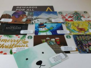 Starbucks Card Merry Christmas 2016 Gift Card Full Set 10 Cards Thailand