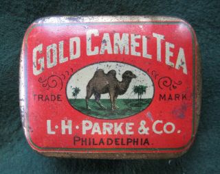 Gold Camel Tea Small Vintage Tin