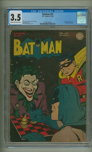 Batman 23 (cgc 3.  5) C - O/w Pages; Joker Cover/story; Dc Comics; 1944 (c 24398)