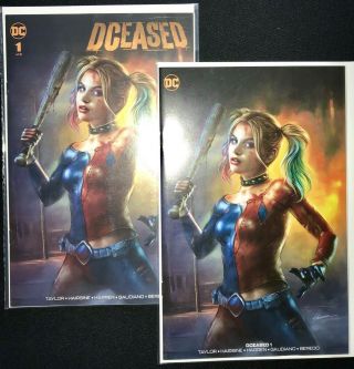 Dceased 1 Harley Quinn Variant Minimal Trade Cover & Trade 2pk Maer 1st Dc Art