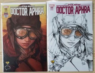 Star Wars Doctor Aphra 8 Ashley Witter Variant Cover Set Of 2 Marvel Comics