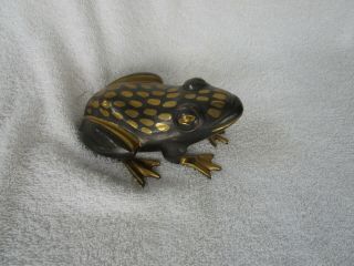 Vintage Heavy Solid Brass Frog Figurine/statue - Made In India Item