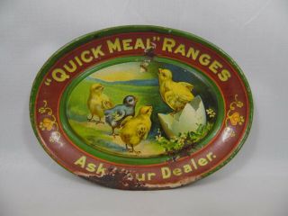 Quick Meal Ranges Old Tin Litho Tip Tray Advertising