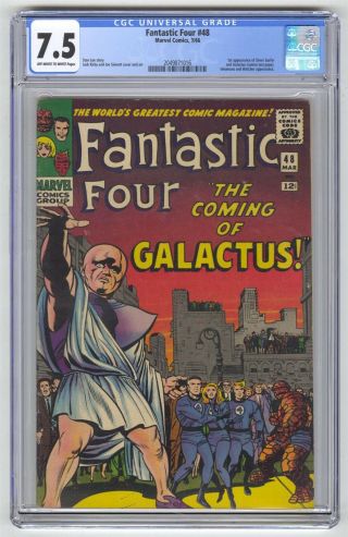Fantastic Four 48 Cgc 7.  5 Hi Grade Marvel Mega Key 1st Silver Surfer & Galactus