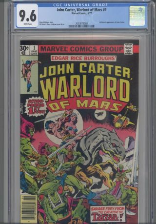 John Carter Warlord Of Mars 1 Cgc 9.  6 1977 Edgar R Burroughs Marvel: Frame