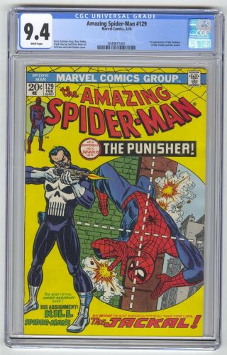 Spider - Man 129 Cgc 9.  4 Marvel Key 1st Punisher White Pages