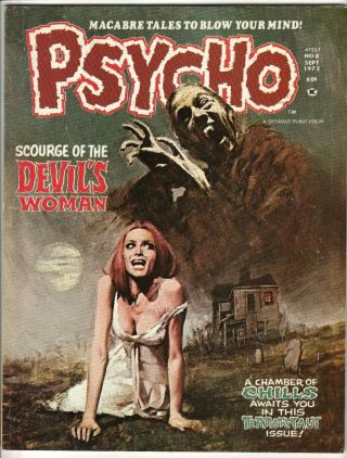 Psycho 8 Sept 1972 Fine 6.  0 Skywald Horror Mood 1st App Human Gargoyles