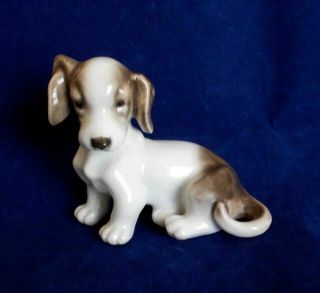 Rare Old Porcelain Not Ceramic Dog Beagle Puppy C1958 Impressed Japan Mark