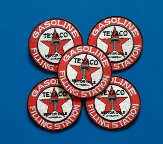 5 Texaco Embroidered Iron Or Sewn On Filling Station Uniform Patches
