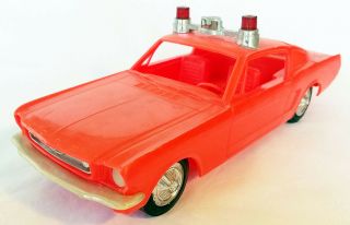 Processed Plastics 1965 Mustang Fastback " Fire Chief " Large Scale Toy Car