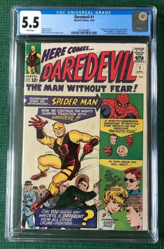 Daredevil 1 Marvel Comics 1964 Stan Lee Classic Origin & 1st App.  Cgc 5.  5 Fn -