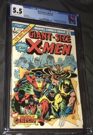 Giant - Size X - Men 1 Cgc 5.  5 Ow - W 1st Team - 2nd Wolverine.  Marvel 1975