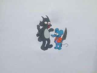 Simpsons Itchy And Scratchy Hand Painted Animation Cel