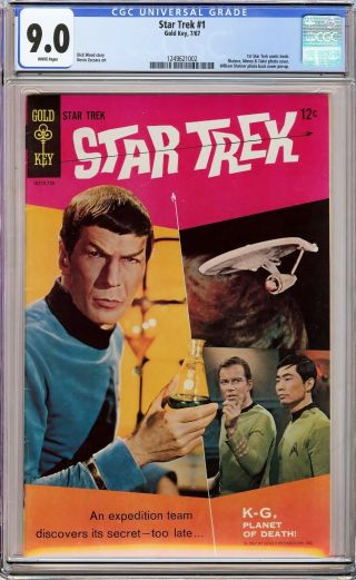 Star Trek 1 (1967) Cgc 9.  0 White Pages " 1st Star Trek Comic Book "