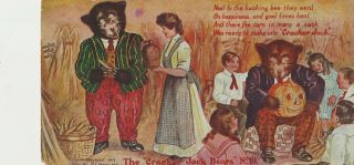 S21 1480 Vintage Advertising Postcard Cracker Jack Bears Halloween No 10 C.  1910