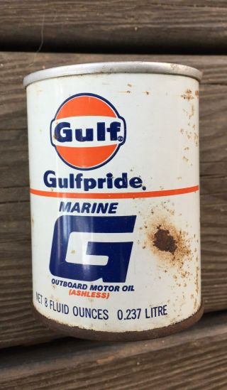 Vintage Gulfpride Marine Outboard Motor 8oz Oil Can.