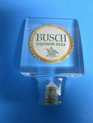 Vintage Clear Plastic Busch Bavarian Beer Tap Handle,  3 - 1/2 X 2 - 1/4