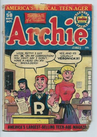 Archie 58 Archie Comics (1952) Comic Book