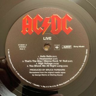 AC/DC LP x 2 LIVE Collectors Special Edition Double Vinyl Gatefold NR 3