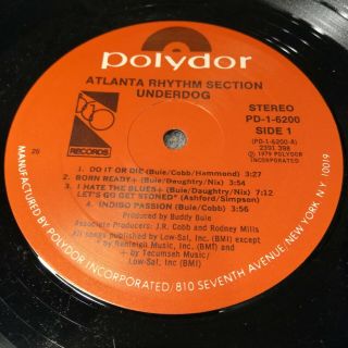 Atlanta Rhythm Section Underdog AUTOGRAPHED Vinyl Record LP 6 Southern Rock 3