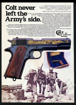 1981 Colt 45 Acp 1911 Automatic Pistol Gun Photo Vintage Print Ad