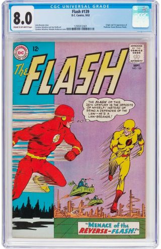 The Flash 139 (dc,  1963) - Cgc 8.  0 First Appearance Of Prof Zoom - Rev.  Flash