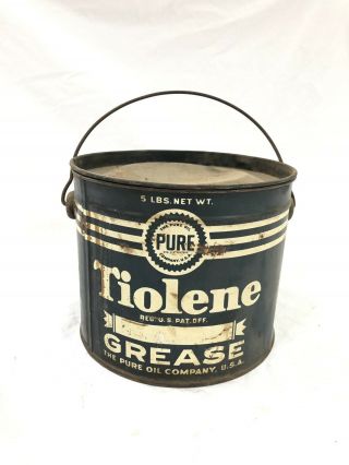 Vintage Tiolene Grease Tin Pure Oil Company