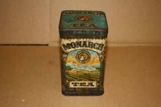 Monarch Green Tea Tin Lion And Fields Graphic Yet Lovely Yours For $9 F/s