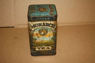 MONARCH GREEN TEA TIN Lion and Fields Graphic Yet Lovely Yours for $9 F/S 2