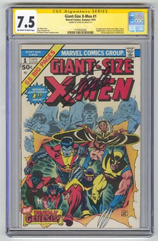 Giant - Size X - Men 1 Cgc 7.  5 Signature Series Ss Stan Lee Signed Key 1st Team
