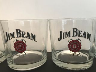 Jim Beam Vintage 16oz Cocktail Glass Set Of (5) And Boot Shotglass 3