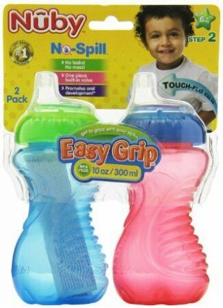Baby Feeding - Nuby - Gripper Cup 10oz Pack - Of - 2 (1 Set Only) Assorted Color 891