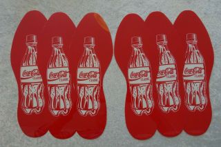1994 Vintage Coca Cola Shoe Shaped Vinyl Sticker 12 ½ X 4 ½” Nos Set Of 3 Pairs