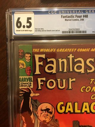Fantastic Four 48 CGC 6.  5 First Galactus And Silver Surfer Freshly Graded 2
