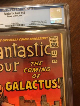 Fantastic Four 48 CGC 6.  5 First Galactus And Silver Surfer Freshly Graded 3