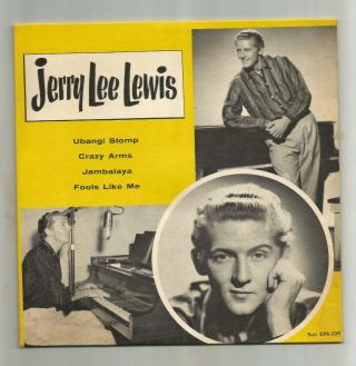 Rockabilly E.  P.  & Pic,  Cover - Jerry Lee Lewis - Ubangi Stomp - Hear - 1958 - Sun 109