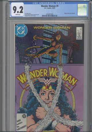 Wonder Woman 9 Cgc 9.  2 1987 Dc Origin Of Cheetah: Frame