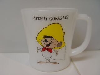 Fire - King Warner Bros.  Cartoon Character Speedy Gonzales Milk Glass Coffee Mug