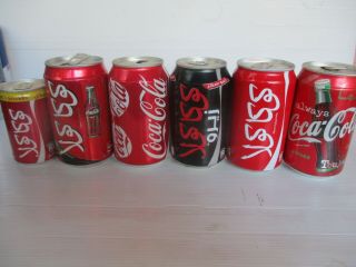 Coca Cola Palestine : 6 X Empty Cans,  Palestine Authority,  Different Years.