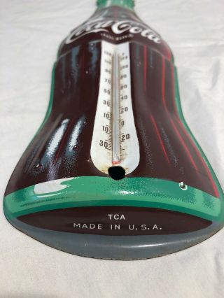 Vintage Coca Cola Advertising Thermometer Made In U.  S.  A By TSA 16 1/2” Tall 2