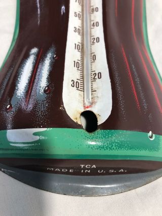 Vintage Coca Cola Advertising Thermometer Made In U.  S.  A By TSA 16 1/2” Tall 3
