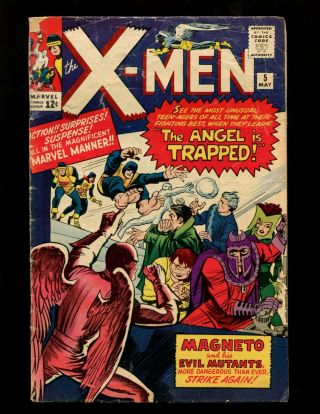 X - Men 5 Vg Kirby 2nd Scarlet Witch & Quicksilver Magneto & Evil Mutants