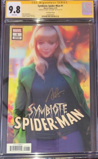 Symbiote Spider - Man 1 Lau Variant Cover Cgc Ss 9.  8 Signed By Artgerm