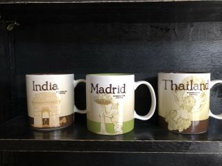Starbucks International Mug Set: Madrid,  Thailand & India