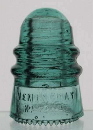 Aqua Cd 124 Hemingray No 4 Patent May 2 1893 Glass Insulator